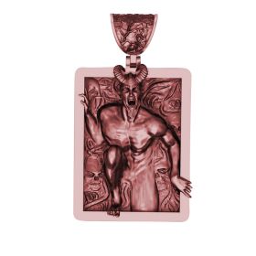 Devil's Skull Retro Marcasite Pendant (Color: Rose Gold)