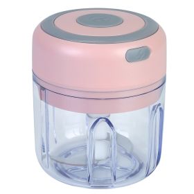 Mini Electric Garlic Chopper 8.45OZ Cordless Garlic Mincer Food Chopper (Color: Pink)