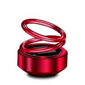 Mini Portable Kinetic Heater, Auto Rotating Solar Double Ring Heater (Color: Red)