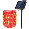 Solar Christmas String Lights; 33ft 100 LED Solar 8 Modes Outdoor Waterproof String Lights For Christmas Tree Garden Decoration (multi-color)