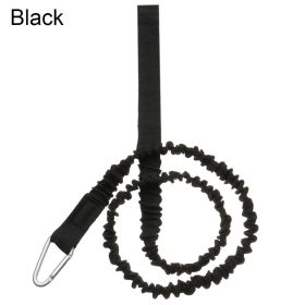 Elastic Leash With Carabiner For Kayak/Canoe Paddle & Fishing Rod; Rowing Boats Accessories (Color: black)