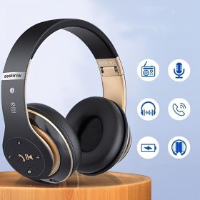 6S Hi-Fi Stereo Foldable Wireless Stereo Headsets Earbuds with Built-in Mic (Color: White & Rosegold)