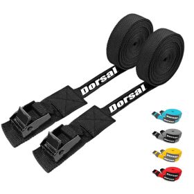 DORSAL Surfboard Kayak SUP Surf Roof Rack Tie Down Straps 15 FT (Set of 2) (Color: Grey)