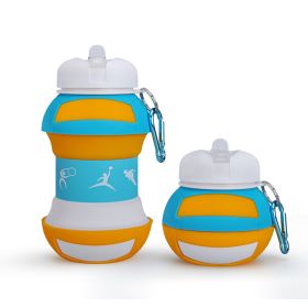 Sports Water Bottle, Silicone Collapsible Spherical Drinking Mug, Leak-proof Squeezable Shockproof (Colour: J)