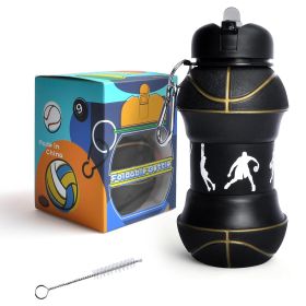 Sports Water Bottle, Silicone Collapsible Spherical Drinking Mug, Leak-proof Squeezable Shockproof (Colour: C)