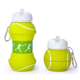 Sports Water Bottle, Silicone Collapsible Spherical Drinking Mug, Leak-proof Squeezable Shockproof (Colour: D)