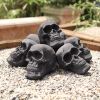 Ceramic Skulls for Fire Pit, Outdoor Fire Tables, 7pcs Reusable Spooky Imitated Human Skull Gas Log for Party, Bonfire,Campfires,Fireplaces, 3.1 inch