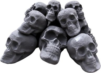 Ceramic Skulls for Fire Pit, Outdoor Fire Tables, 7pcs Reusable Spooky Imitated Human Skull Gas Log for Party, Bonfire,Campfires,Fireplaces, 3.1 inch (style: 10pcs Tiny)