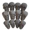 Ceramic Skulls for Fire Pit, Outdoor Fire Tables, 7pcs Reusable Spooky Imitated Human Skull Gas Log for Party, Bonfire,Campfires,Fireplaces, 3.1 inch