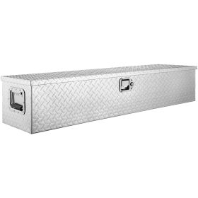 VEVOR Heavy Duty Aluminum Truck Bed Tool Box, Diamond Plate Tool Box with Side Handle and Lock Keys, Storage Tool Box Chest Box Organizer for Pickup (Color: Silver, Box Size: 48 x 15 x15 inch)