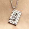 Mens Fashion Titanium Steel Vintage Personality Geometric Pendant Necklace