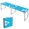 Outsunny 8ft Portable Beer Pong Table with Adjustable Legs, Folding Camping Table, Aluminum Picnic Table, for Party, Travel, BBQ, Beach